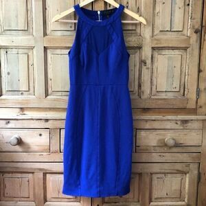 Ted Baker 1 (US 4) Jashmee Mesh Insert Bodycon Blue Dress‎